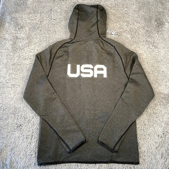 Nike Pro Elite Team USA Tech Woven Jacket SZ Large Men Charcoal Grey CT4038-001 - Picture 2 of 5